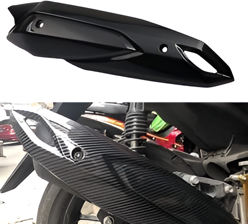 Moto Shopy YAMAHA AEROX EXHAUST SILENCER PLATE COVER CARBON FINISH